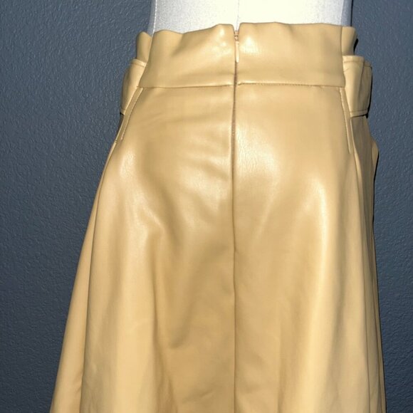 ANTHRO ANTHROPOLOGIE RYEGRASS REAL PECAN FAUX LEATHER FULL MIDI SKIRT. EUC  6 - Picture 8 of 12